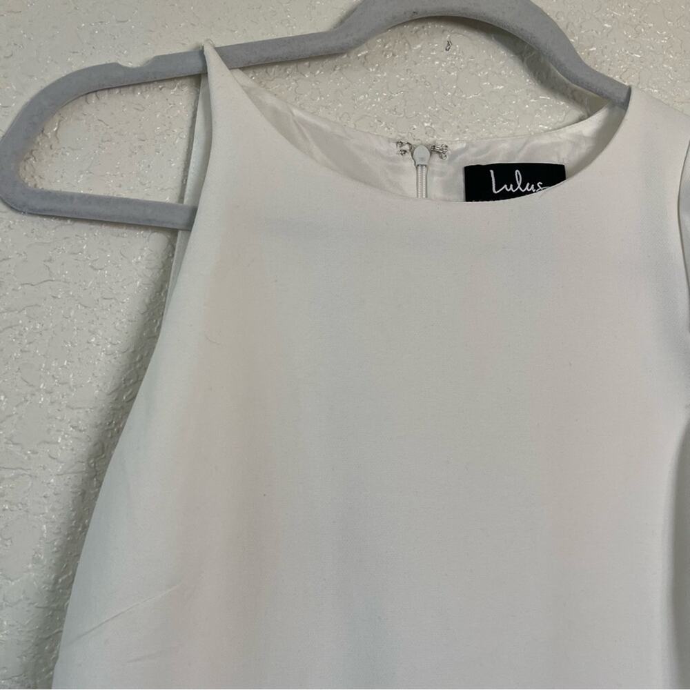Lulus Dinah White One-Shoulder Ruffle Sleeve Dress Size Small EUC - Picture 8 of 12